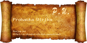 Prohaska Ulrika névjegykártya